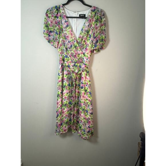 DKNY fully lined floral dress size 12 - Picture 1 of 6
